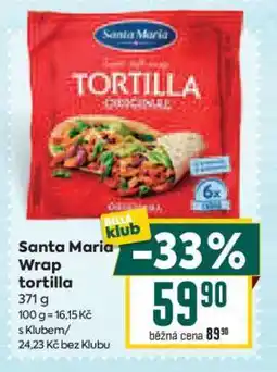 Billa Santa Maria Wrap tortilla nabídka