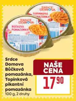 Billa Srdce Domova Bůčková pomazánka, Topinková pikantní pomazánka nabídka