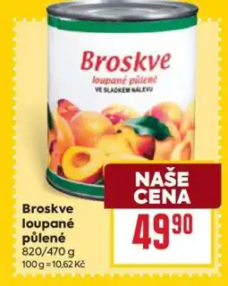 Billa Broskve loupané půlené nabídka