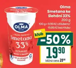Billa Olma Smetana ke šlehání 33% nabídka