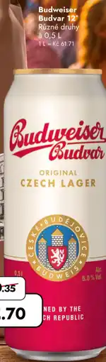 TRAVEL FREE Budweiser Budvar 12° nabídka