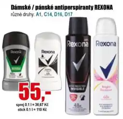 EVA Rexona dámské / pánské antiperspiranty nabídka