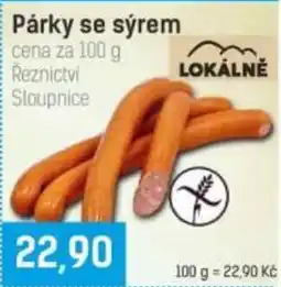 Konzum Párky se sýrem nabídka