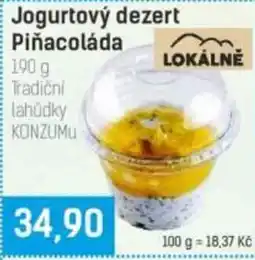Konzum Lokálně jogurtový dezert piñacoláda nabídka