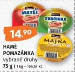 Konzum Hamé pomazánka vybrané druhy nabídka