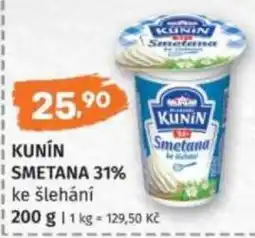 Konzum Kunín smetana 31% ke šlehání nabídka