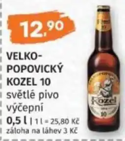 Konzum Kozel 10 světlé pivo výčepní nabídka