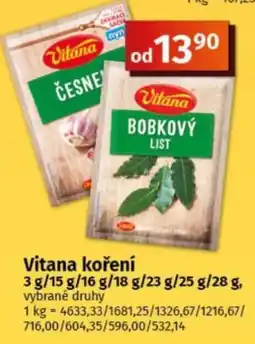 COOP TIP Vitana koření nabídka