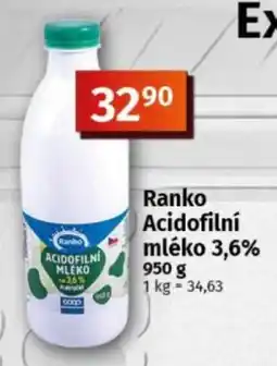 COOP TIP Ranko acidofilní mléko 3,6% nabídka