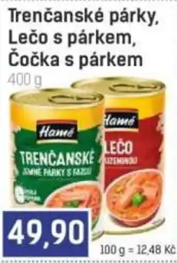 Konzum Hamé trenčanské párky lečo s párkem, čočka s párkem nabídka
