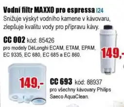 EVA MAXXO vodní filtr pro espressa nabídka