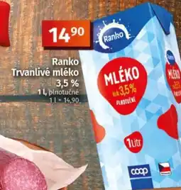 COOP TIP Ranko trvanlivé mléko nabídka