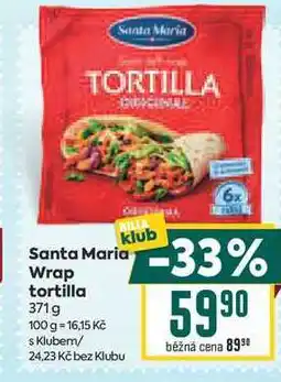 Billa Santa Maria Wrap tortilla nabídka