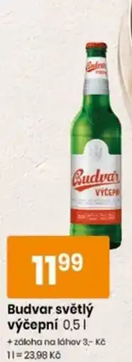 TEMPO Budvar světlý výčepní nabídka