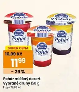 TEMPO Kunin pohár mléčný dezert nabídka