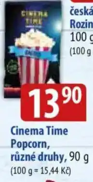 Bala Cinema Time Popcorn nabídka