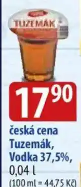 Bala Tuzemák, Vodka 37,5% nabídka