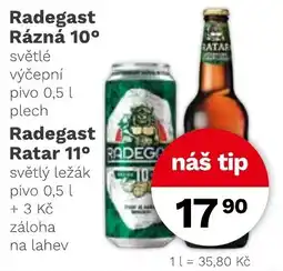 Konzum Radegast Ratar 11° nabídka