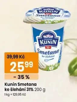 TEMPO Kunín Smetana ke šlehání nabídka