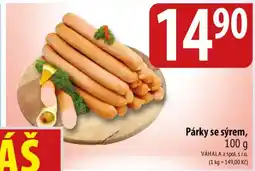 Bala Párky se sýrem nabídka