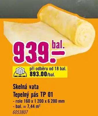 Skelná vata Tepelný pás TP 01