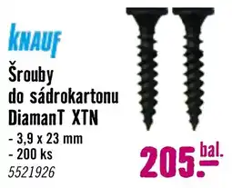 Hornbach Knauf šrouby do sádrokartonu DiamanT XTN nabídka