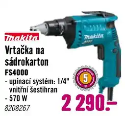 Hornbach makita vrtačka na sádrokarton fs4000 nabídka