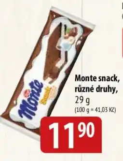 Bala Monte snack nabídka