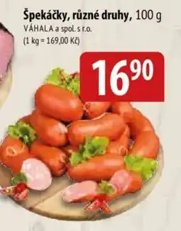 Bala Váhala špekáčky různé druhy nabídka