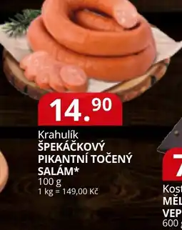 Potraviny CZ Krahulík špekáčkový pikantní točený salám* nabídka