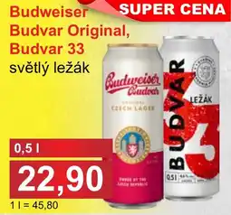 PLUS JIP Budweiser Budvar Original, Budvar 33 světlý ležák nabídka