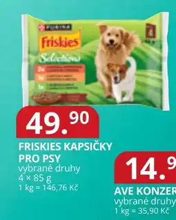 Potraviny CZ Friskies kapsičky pro psy vybrané druhy nabídka