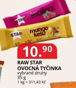 Potraviny CZ Raw Star ovocná tyčinka nabídka