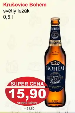 PLUS JIP Krušovice Bohém světlý ležák nabídka