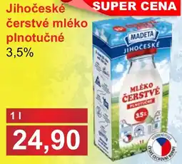 PLUS JIP Madeta jihočeské čerstvé mléko plnotučné nabídka