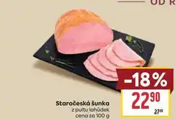 Billa Staročeská šunka z pultu lahůdek cena za nabídka