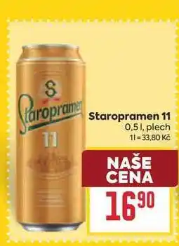 Billa Staropramen 11 0,51, plech nabídka