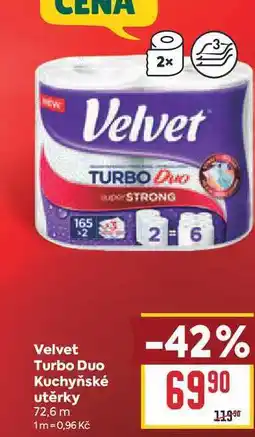 Billa Velvet Turbo Duo Kuchyňské utěrky 72,6 m nabídka