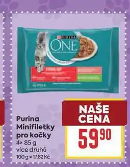 Billa Purina Minifiletky pro kočky 4× nabídka