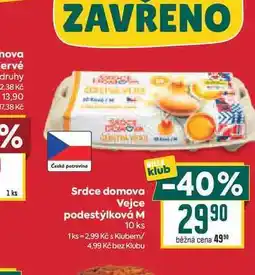 Billa Srdce domova Vejce podestýlková M 10 ks nabídka