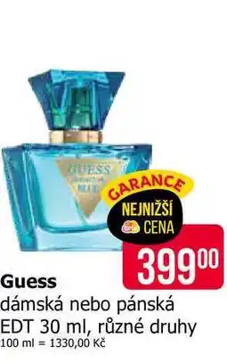 Teta Guess dámská nebo pánská EDT 30 ml, různé druhy nabídka