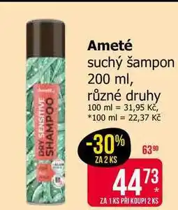 Teta Ameté suchý šampon 200 ml, různé druhy nabídka