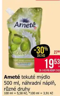 Teta Ameté tekuté mýdlo 500 ml, náhradní náplň, různé druhy nabídka