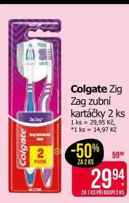 Teta Colgate Zig Zag zubní kartáčky 2 ks nabídka