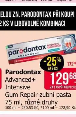 Teta Parodontax Advanced+ Intensive Gum Repair zubní pasta 75 ml, různé druhy nabídka