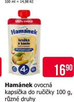 Teta Hamánek ovocná kapsička do ručičky 100 g, různé druhy nabídka