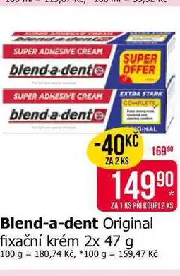 Teta Blend-A-Dent Fresh Mint fixační krém na zubní náhradu extra silný nabídka