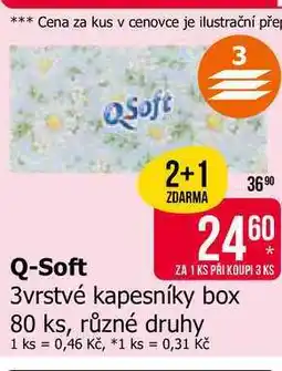 Teta Q-Soft 3vrstvé kapesníky box 80 ks, různé druhy nabídka