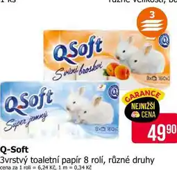 Teta QSoft 3vrstvý toaletní papír 8 rolí, různé druhy nabídka