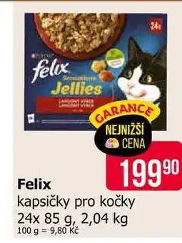 Teta Felix Jellies kapsičky pro kočky 24x 85 g, 2,04 kg nabídka